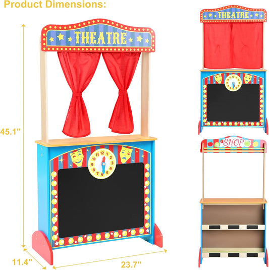 Wooded Double Sided Puppet Theatre and Market