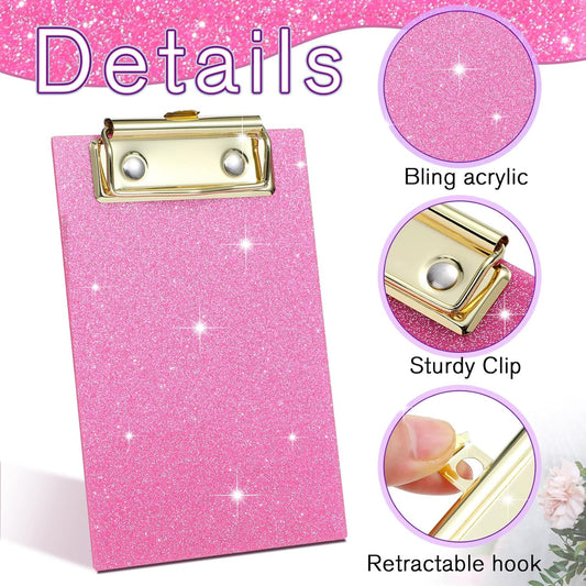 3 Pcs Bling Mini Clipboard